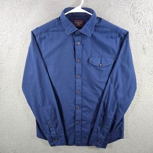 UNTUCKit Men's Slim Fit Navy Blue Cotton Button Down Shirt Medium